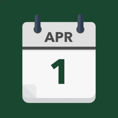 Calendar icon showing 1st April