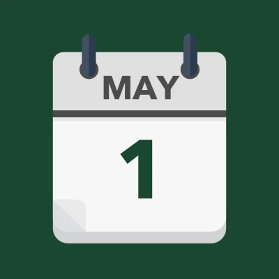 Calendar icon showing 1st May