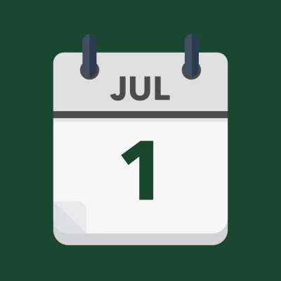 Calendar icon showing 1st July
