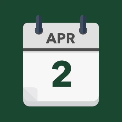 Calendar icon showing 2nd April