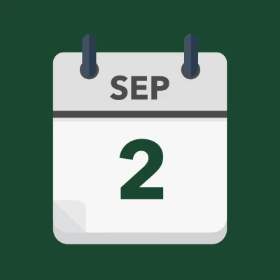 Calendar icon showing 2nd September