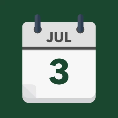 Calendar icon showing 3rd July