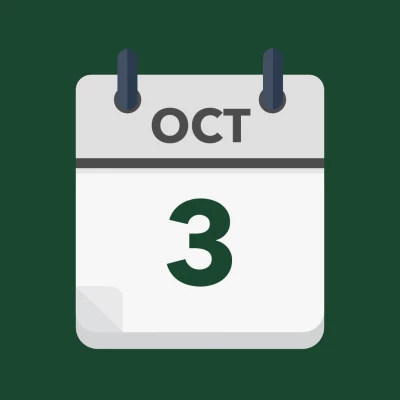 Calendar icon showing 3rd October
