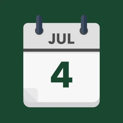 Calendar icon showing 4th July