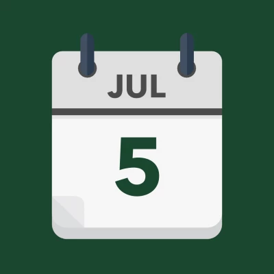 Calendar icon showing 5th July