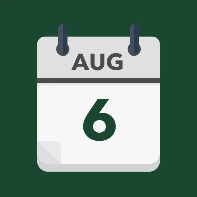 Calendar icon showing 6th August