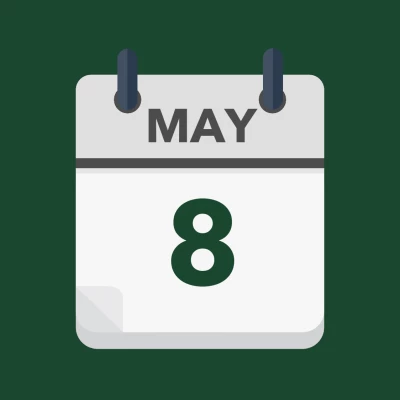 Calendar icon showing 8th May