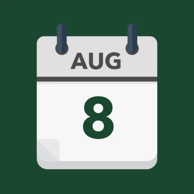 Calendar icon showing 8th August