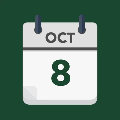 Calendar icon showing 8th October