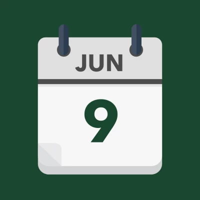 Calendar icon showing 9th June