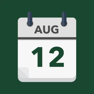 Calendar icon showing 12th August