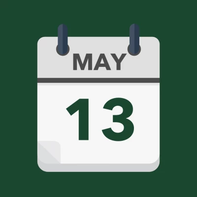 Calendar icon showing 13th May