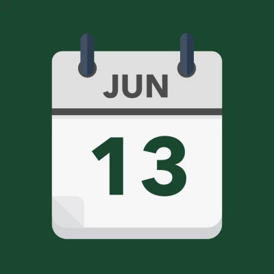 Calendar icon showing 13th June