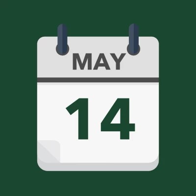 Calendar icon showing 14th May