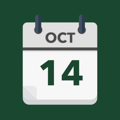 Calendar icon showing 14th October