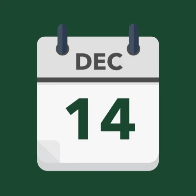 Calendar icon showing 14th December