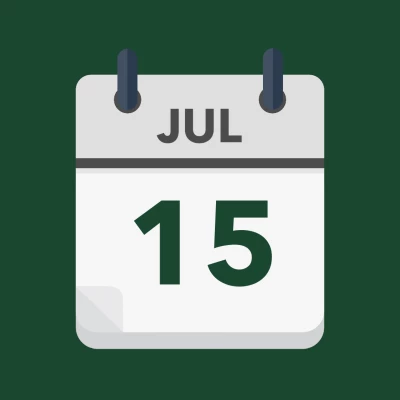 Calendar icon showing 15th July