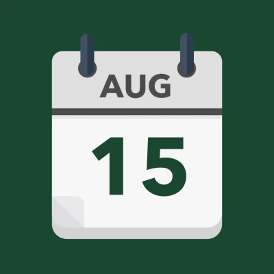 Calendar icon showing 15th August