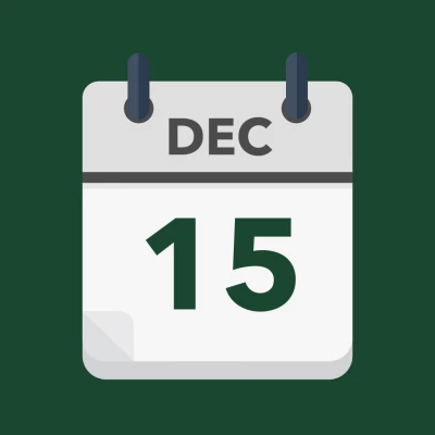 Calendar icon showing 15th December