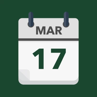 Calendar icon showing 17th March