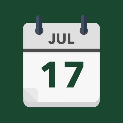 Calendar icon showing 17th July