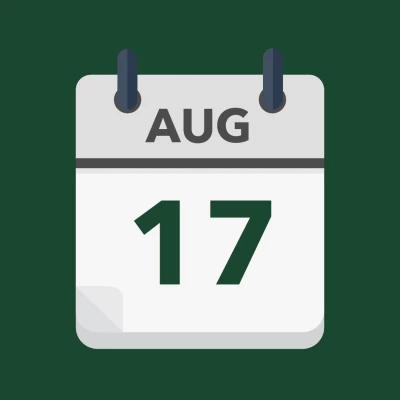 Calendar icon showing 17th August