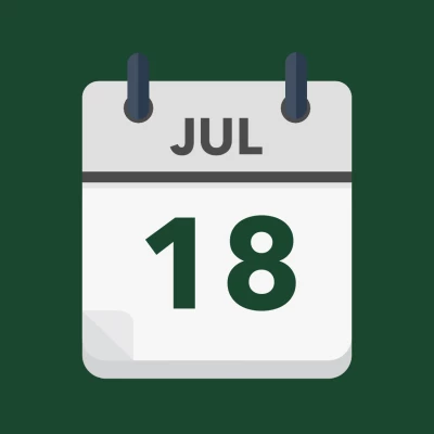Calendar icon showing 18th July