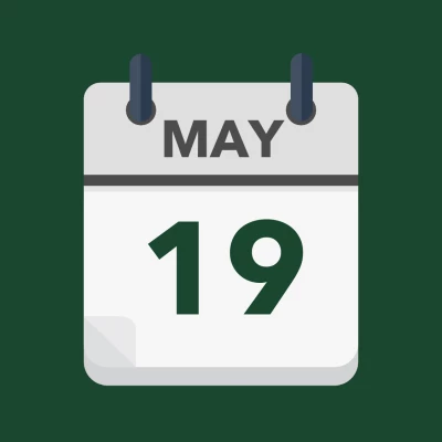 Calendar icon showing 19th May