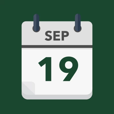 Calendar icon showing 19th September