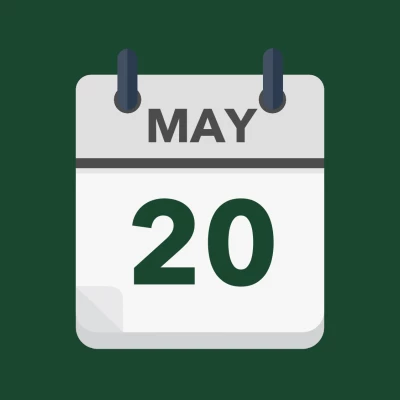 Calendar icon showing 20th May