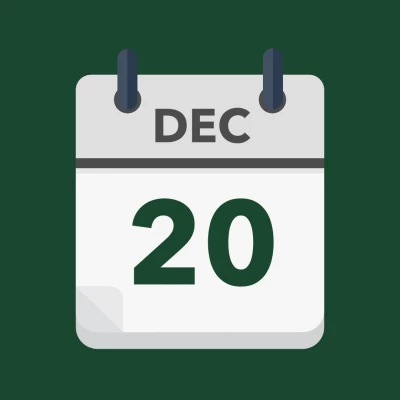 Calendar icon showing 20th December