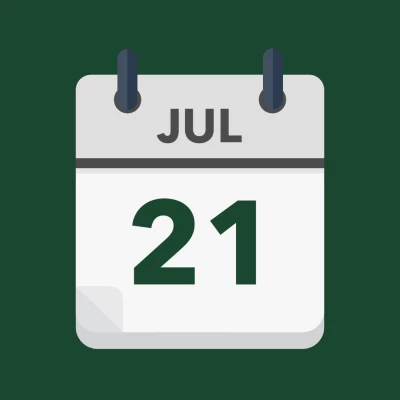 Calendar icon showing 21st July