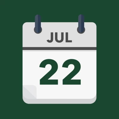 Calendar icon showing 22nd July