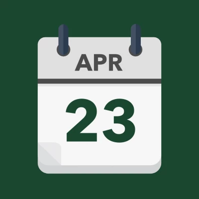 Calendar icon showing 23rd April
