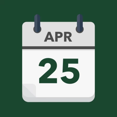 Calendar icon showing 25th April