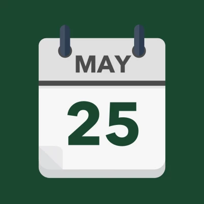 Calendar icon showing 25th May