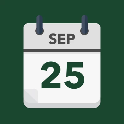 Calendar icon showing 25th September