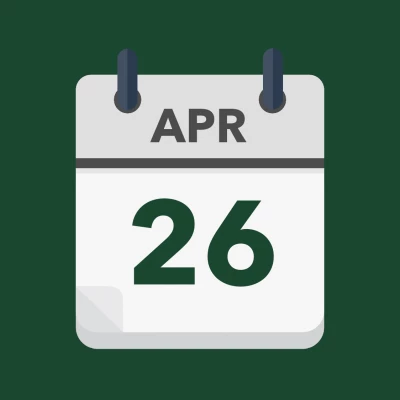 Calendar icon showing 26th April