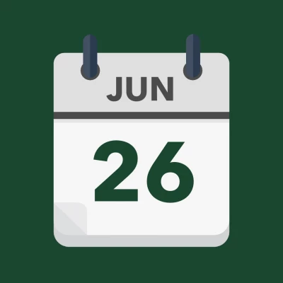 Calendar icon showing 26th June