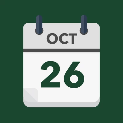 Calendar icon showing 26th October