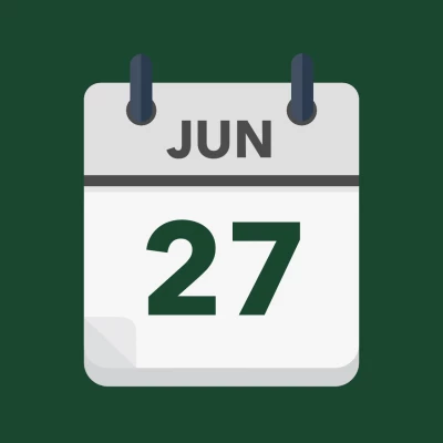 Calendar icon showing 27th June