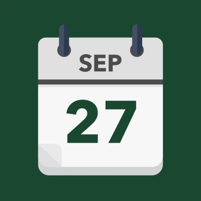 Calendar icon showing 27th September