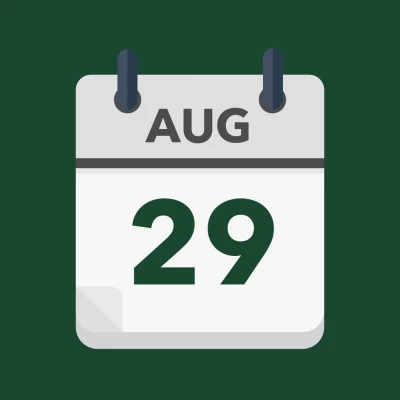 Calendar icon showing 29th August