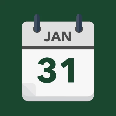 Calendar icon showing 31st January