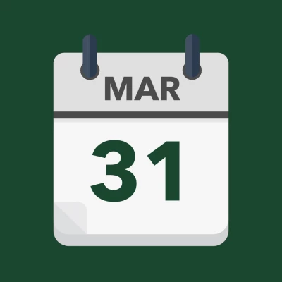 Calendar icon showing 31st March